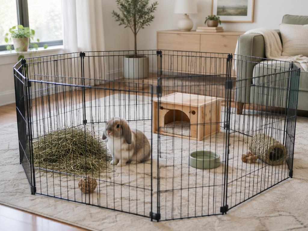 Enclos intérieur modulable pour lapin