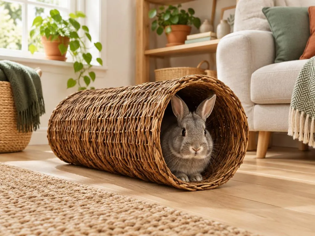 Tunnel en osier Trixie pour lapin